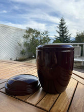 Cargar imagen en el visor de la galería, urne cineraire bordeau ouverte avec vue montagne
